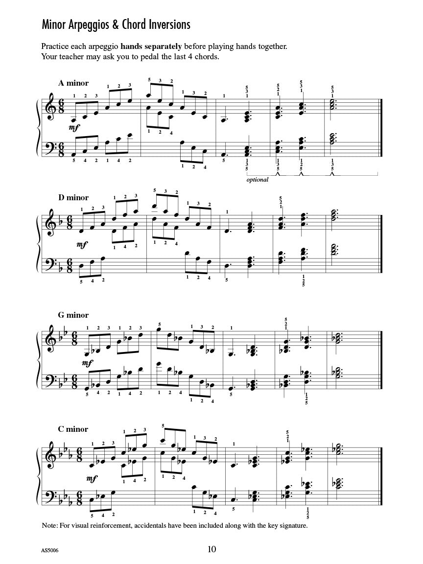 Achievement Skill Sheet No. 6: Two-Octave Minor Scales & Arpeggios