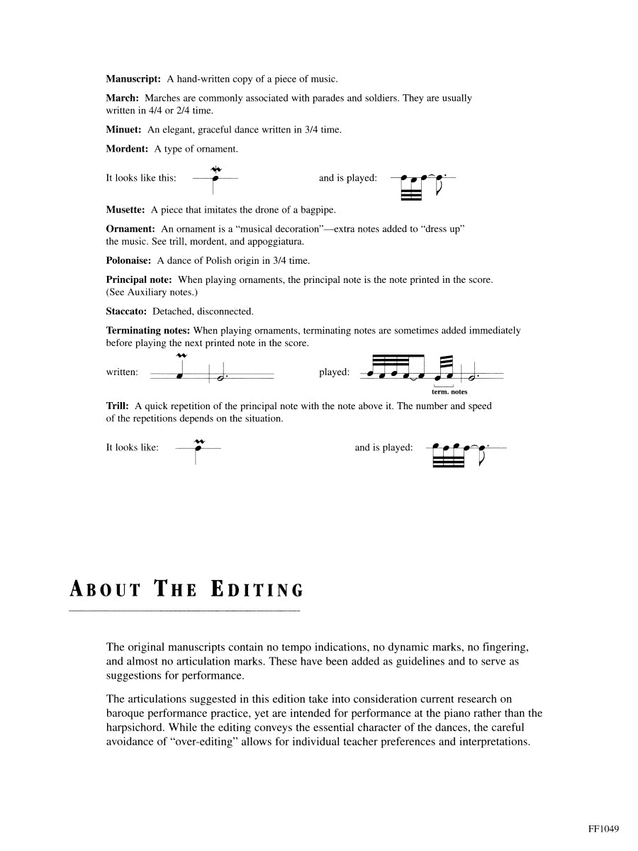 Selections from the Notebook for Anna Magdalena Bach