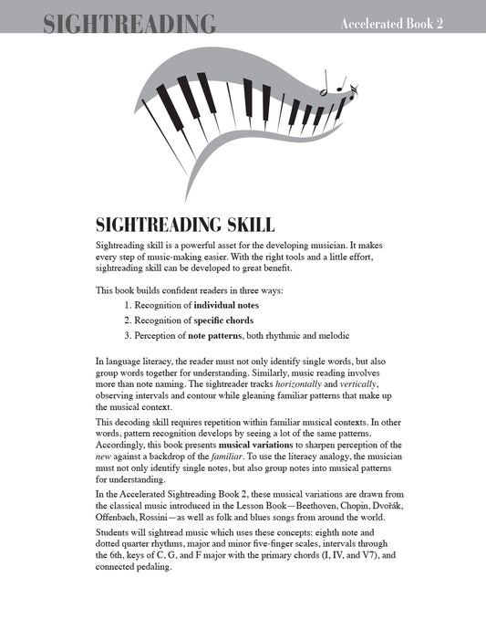 Accelerated Piano Adventures Sightreading Book 2