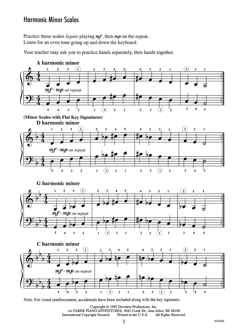 Achievement Skill Sheet No. 4: One-Octave Minor Scales & Arpeggios