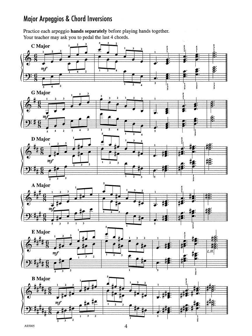 Achievement Skill Sheet No. 5: Two-Octave Major Scales & Arpeggios