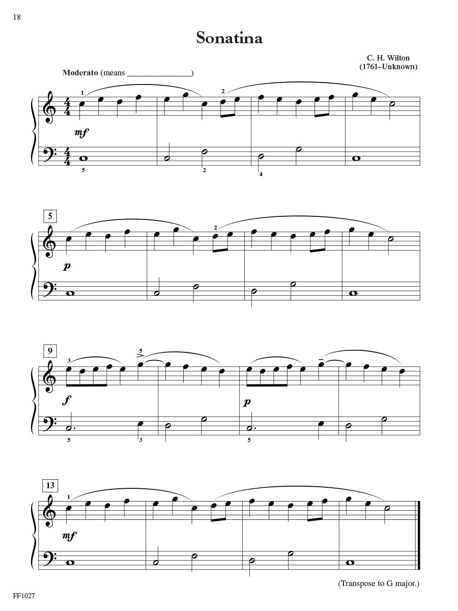 Preparatory Piano Literature
