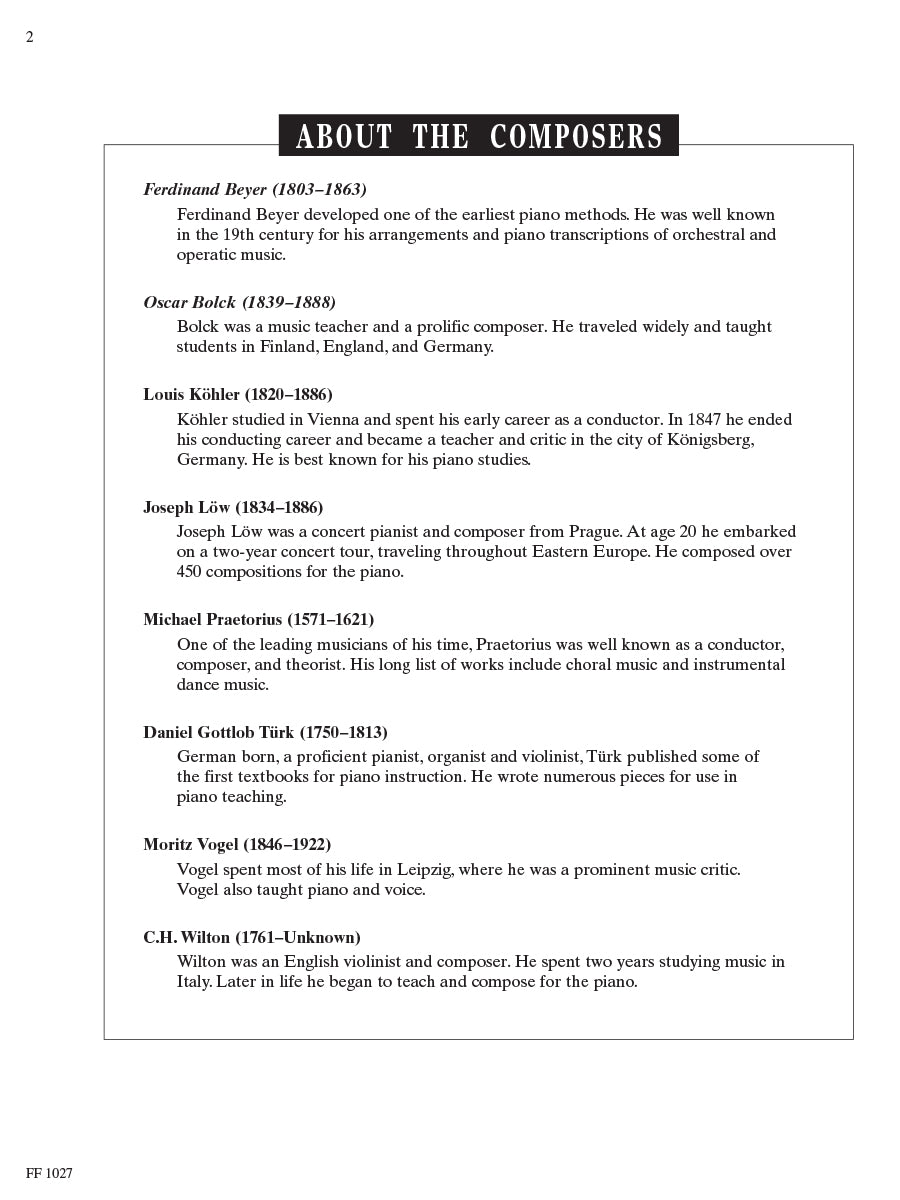 Preparatory Piano Literature