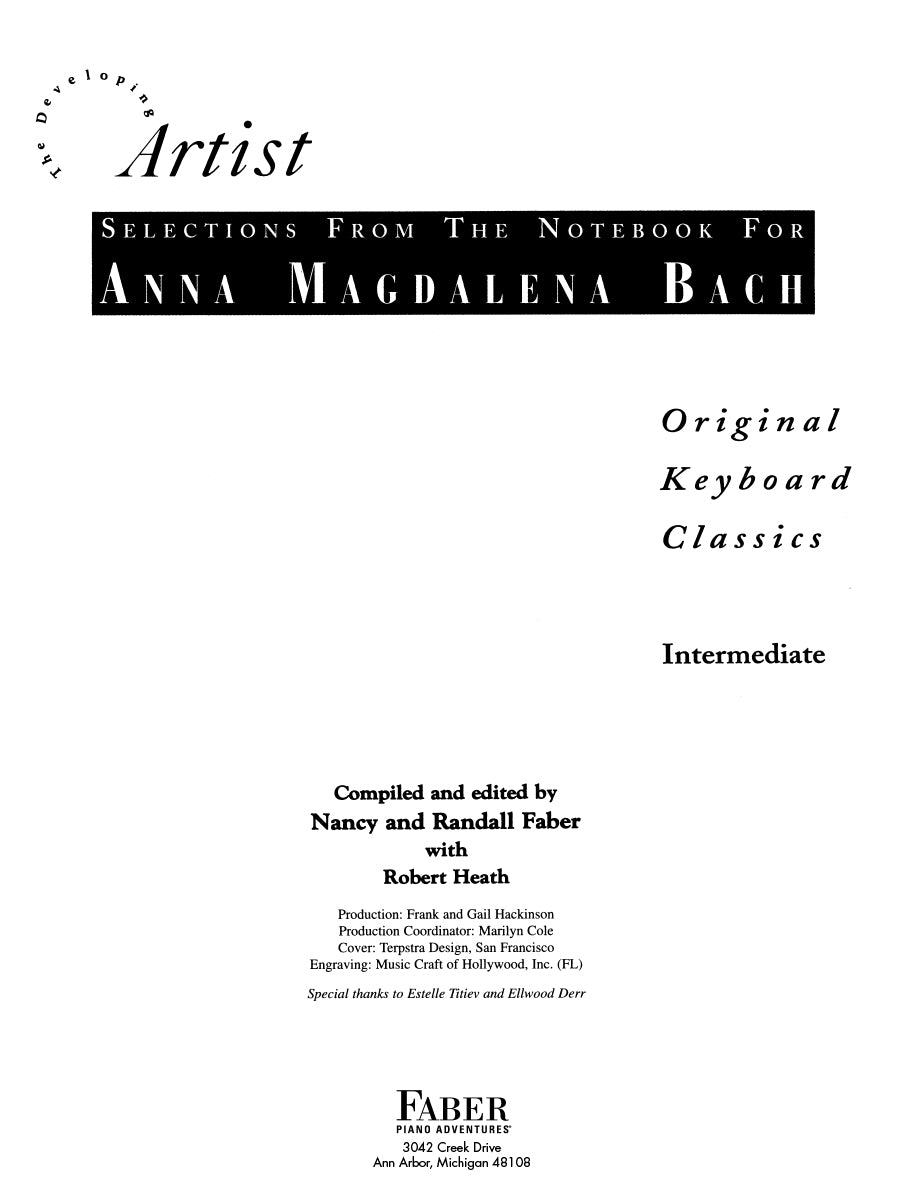 Selections from the Notebook for Anna Magdalena Bach