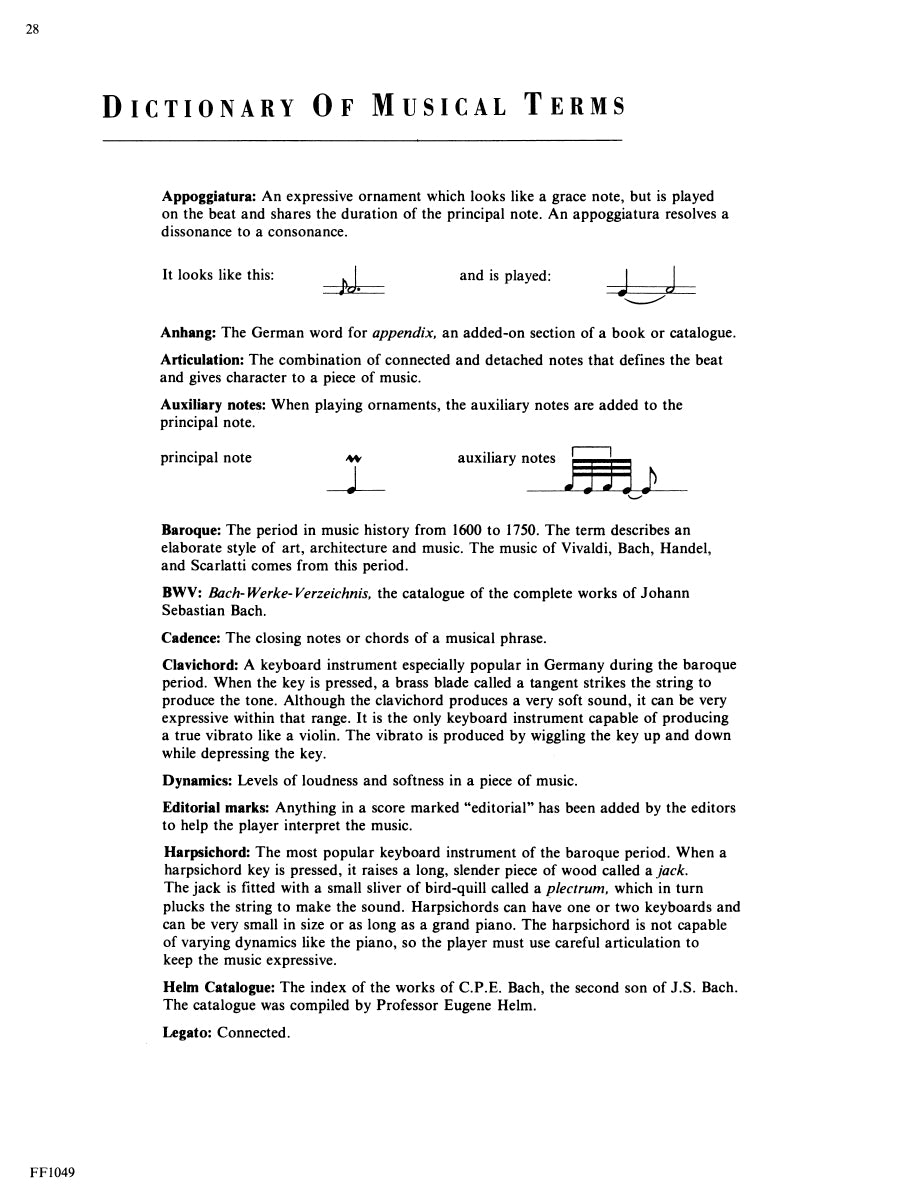 Selections from the Notebook for Anna Magdalena Bach