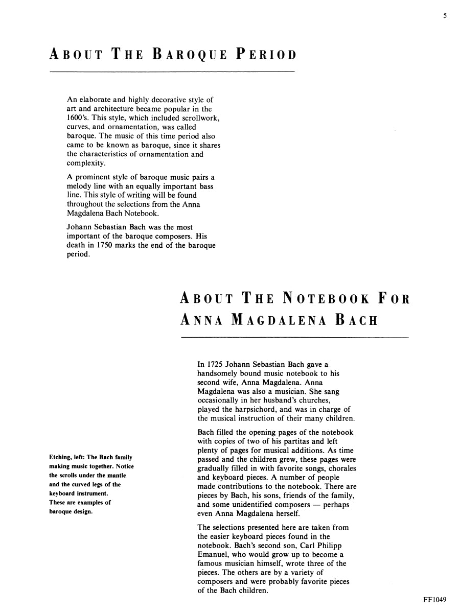 Selections from the Notebook for Anna Magdalena Bach