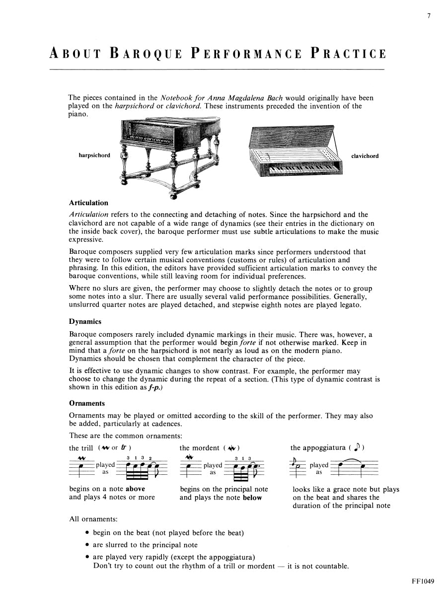 Selections from the Notebook for Anna Magdalena Bach