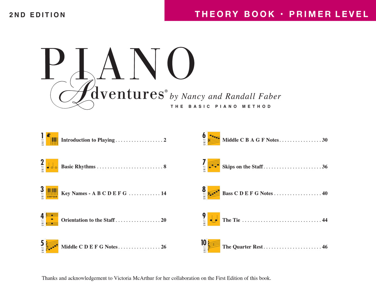 Piano Adventures® Primer Level Theory Book – 2nd Edition