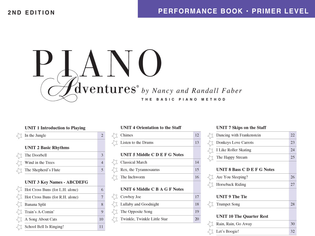 Piano Adventures® Primer Level Performance Book – 2nd Edition