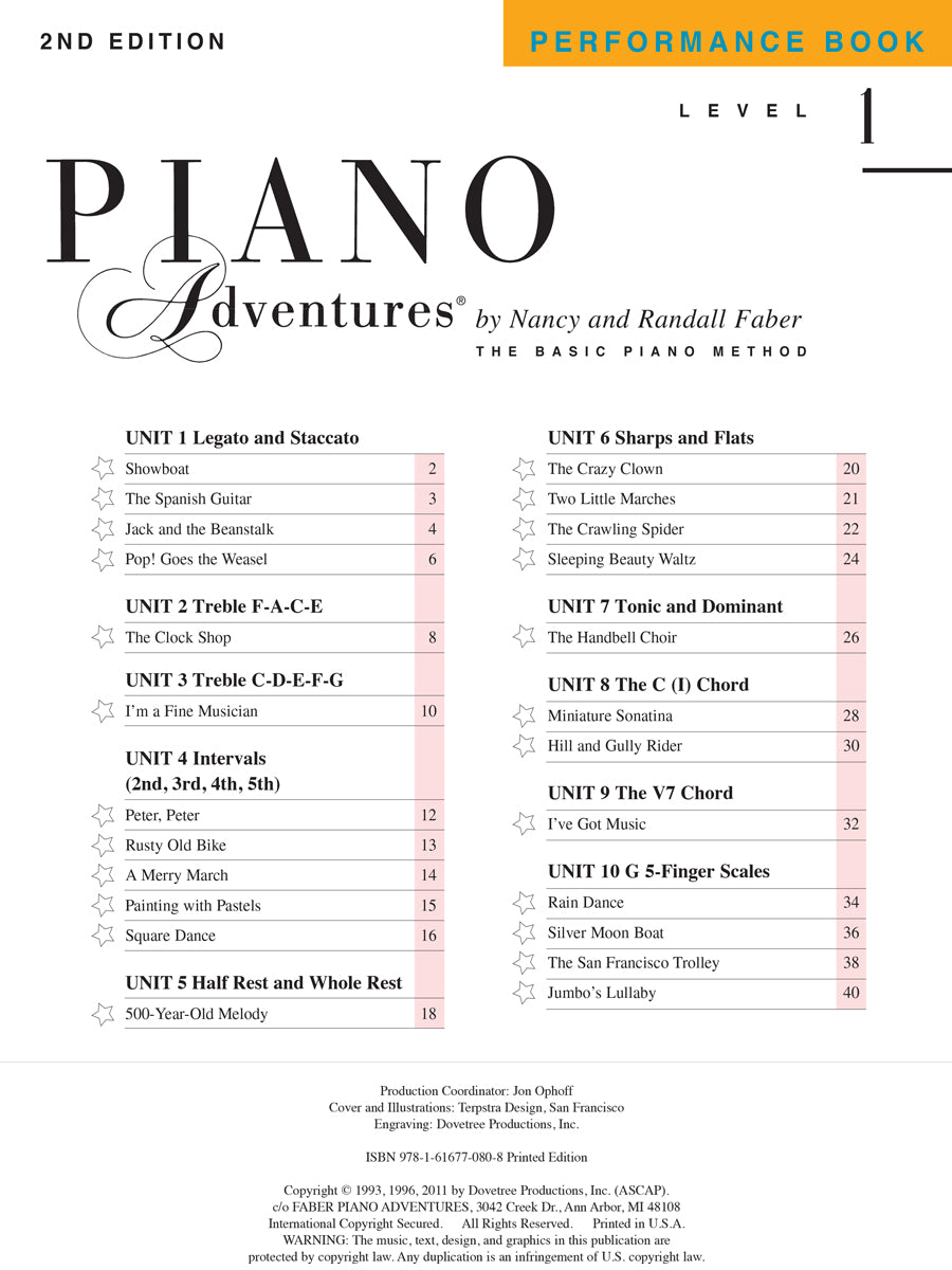 Piano Adventures® Level 1 Performance Book – 2nd Edition