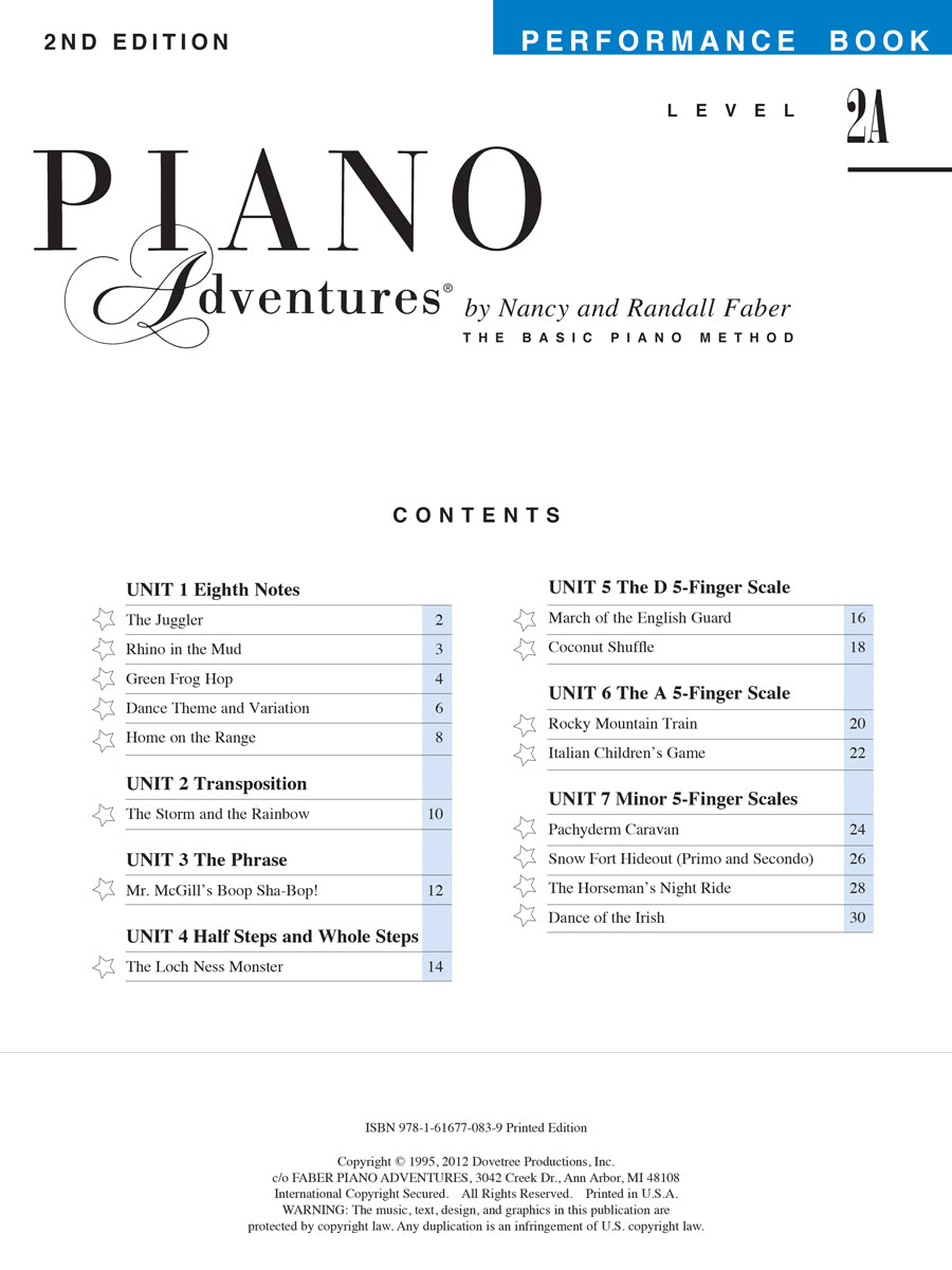 Piano Adventures® Level 2A Performance Book – 2nd Edition