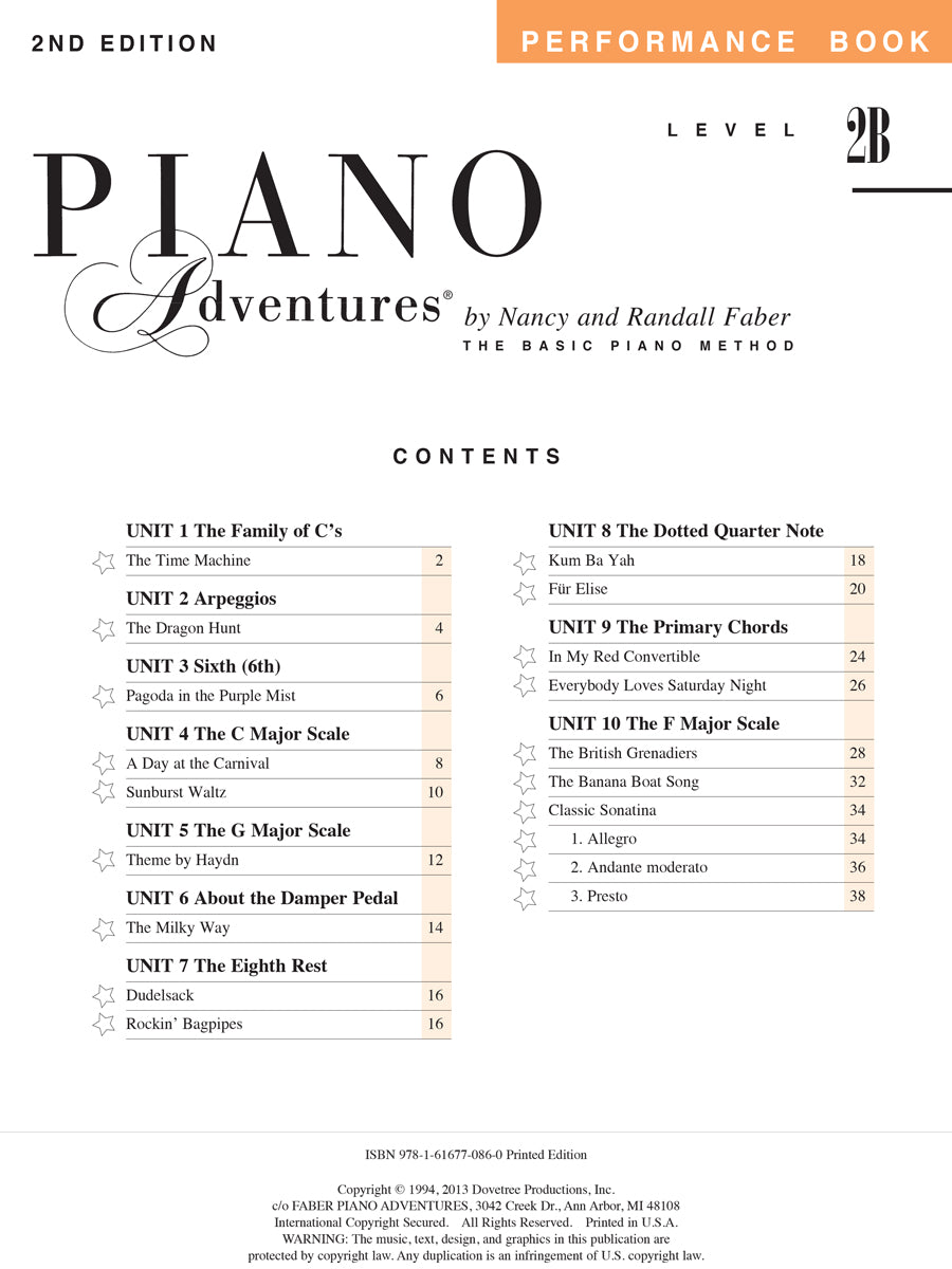 Piano Adventures® Level 2B Performance Book – 2nd Edition
