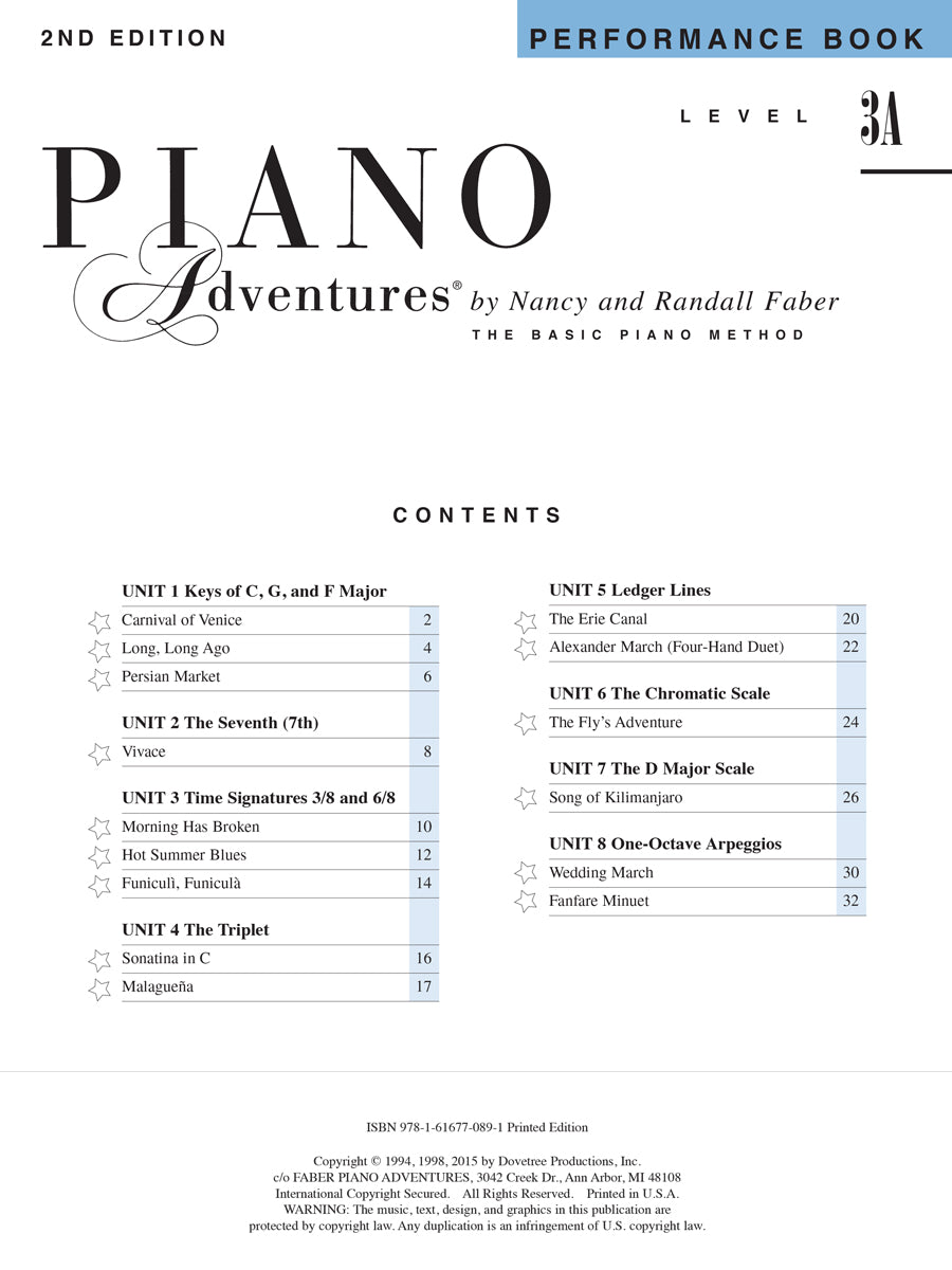 Piano Adventures® Level 3A Performance Book – 2nd Edition