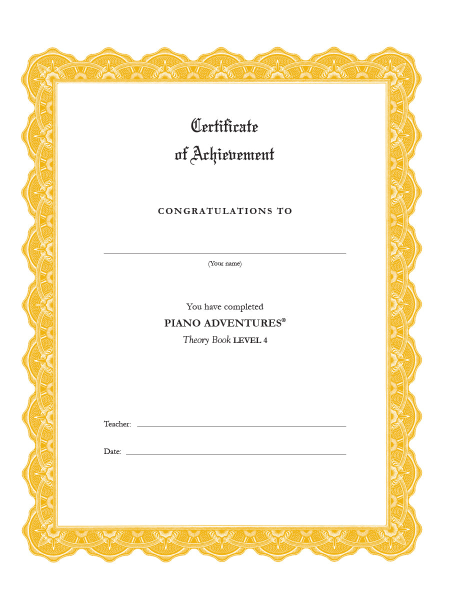 Piano Adventures® Level 4 Theory Book – 2nd Edition