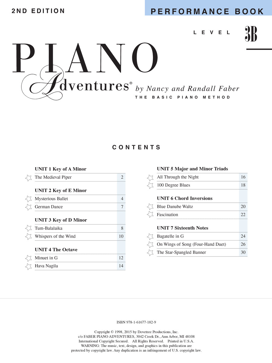 Piano Adventures® Level 3B Performance Book – 2nd Edition
