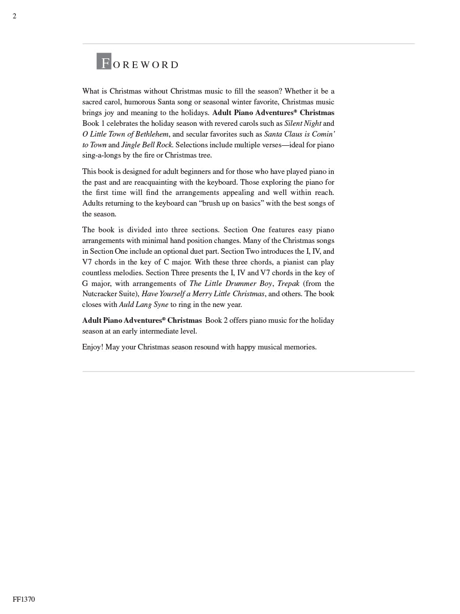 Adult Piano Adventures Christmas Book 1