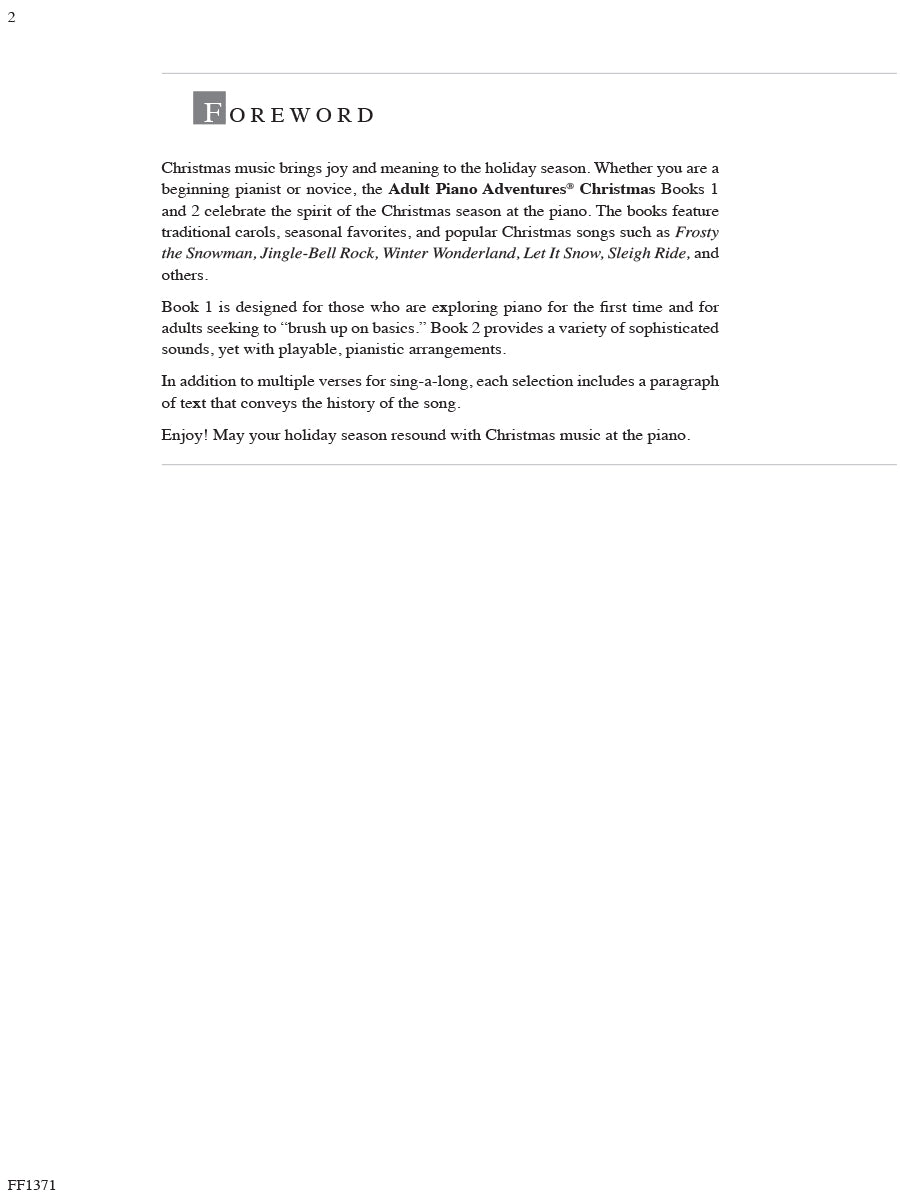 Adult Piano Adventures Christmas Book 2