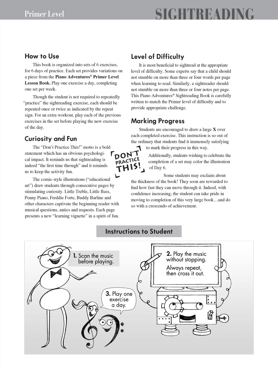 Piano Adventures® Primer Level Sightreading Book