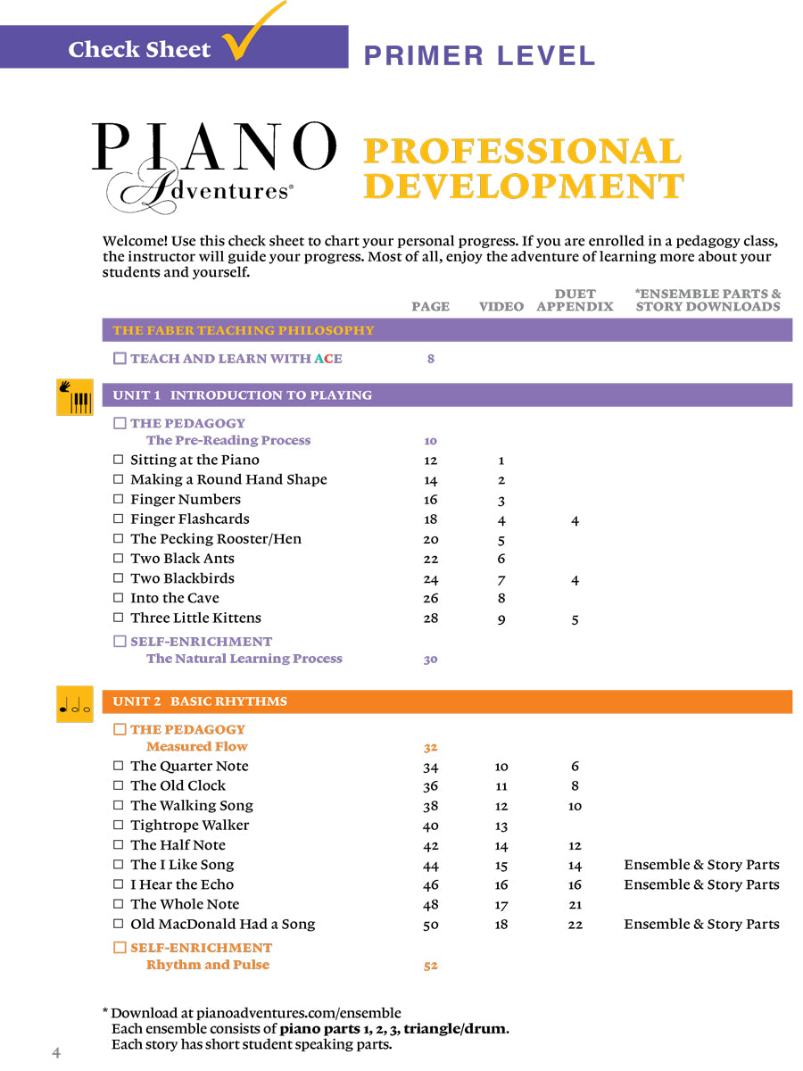 Piano Adventures® Primer Level Teacher Guide