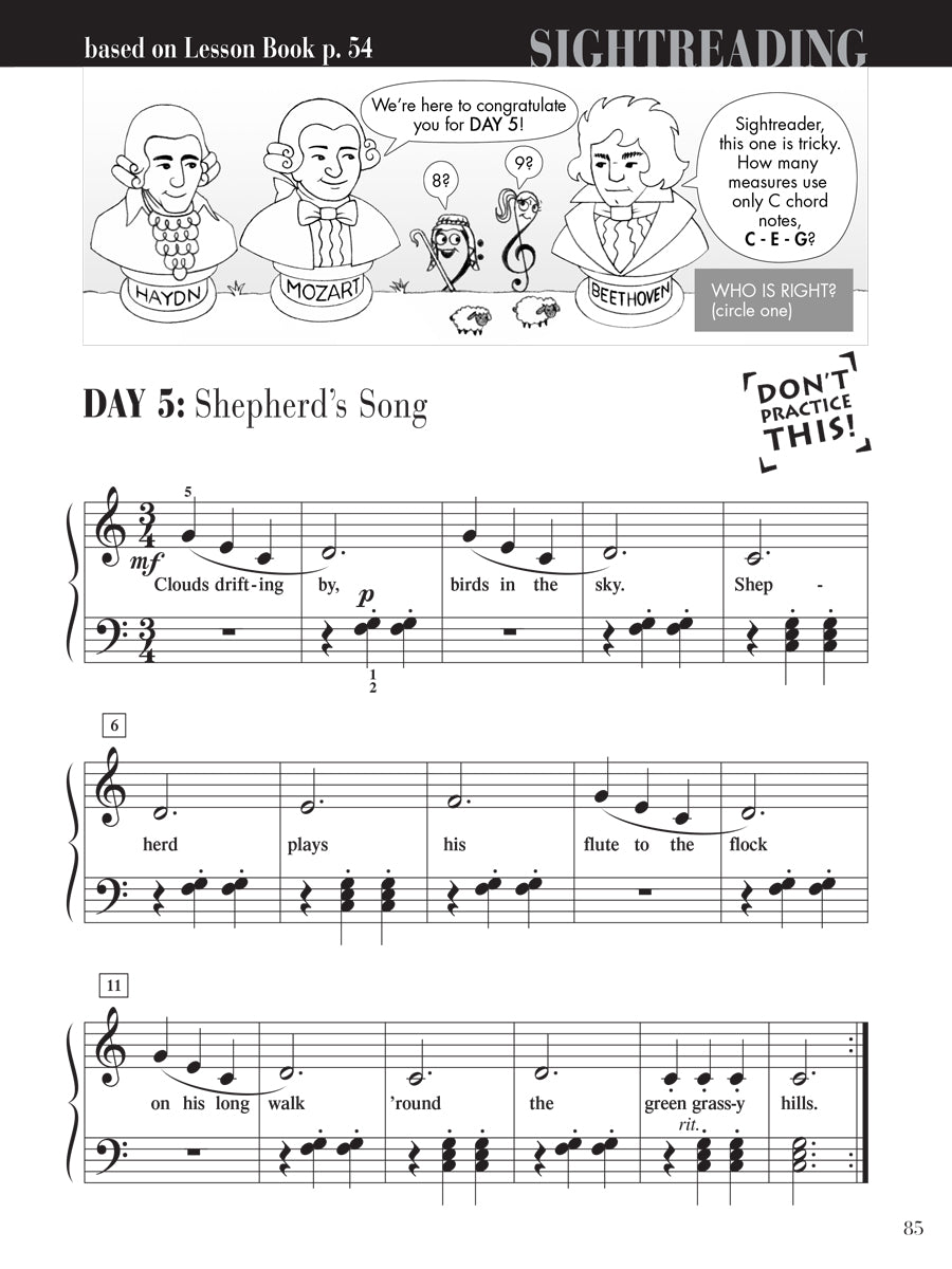 Piano Adventures® Level 1 Sightreading Book