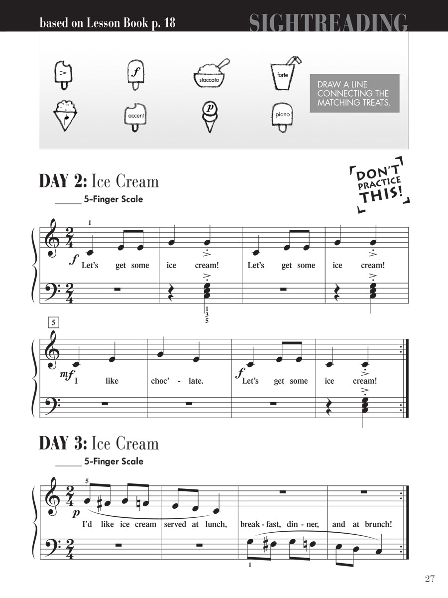 Piano Adventures® Level 2A Sightreading Book