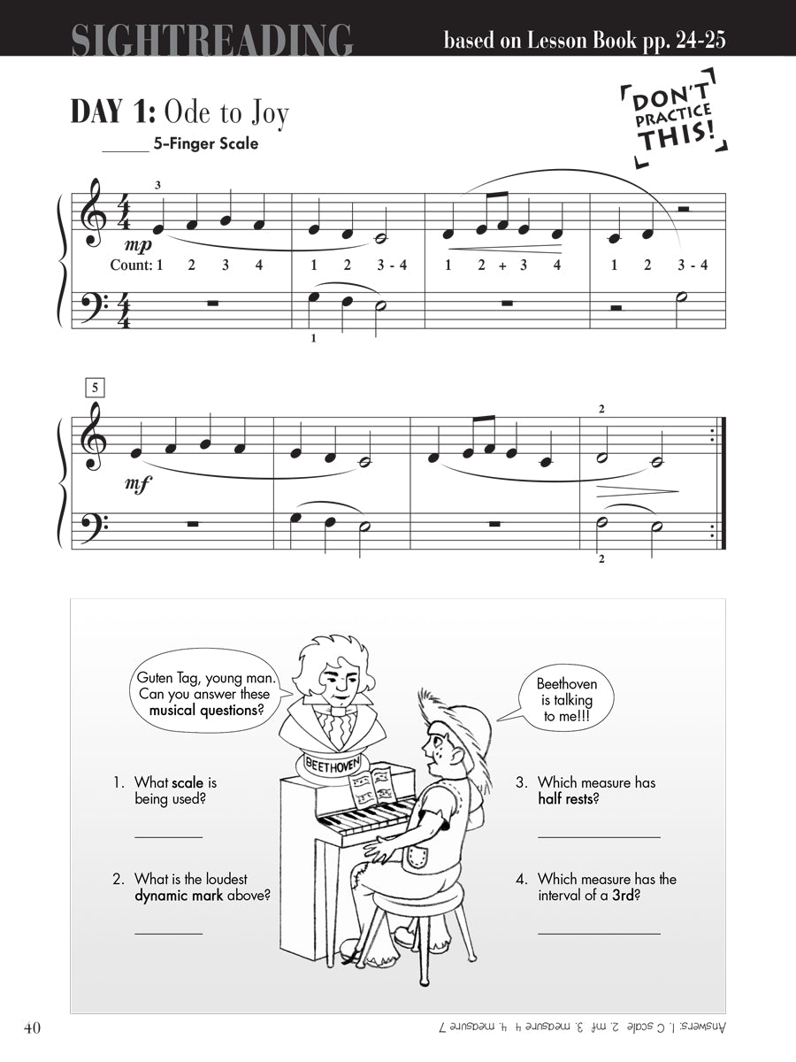 Piano Adventures® Level 2A Sightreading Book