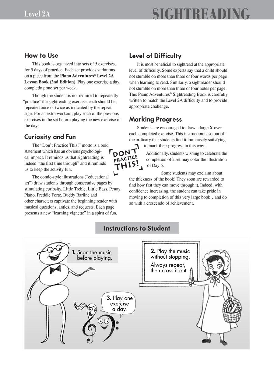 Piano Adventures® Level 2A Sightreading Book