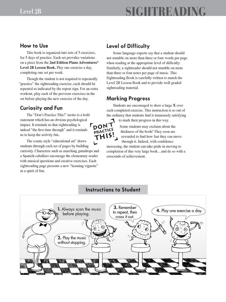 Piano Adventures® Level 2B Sightreading Book