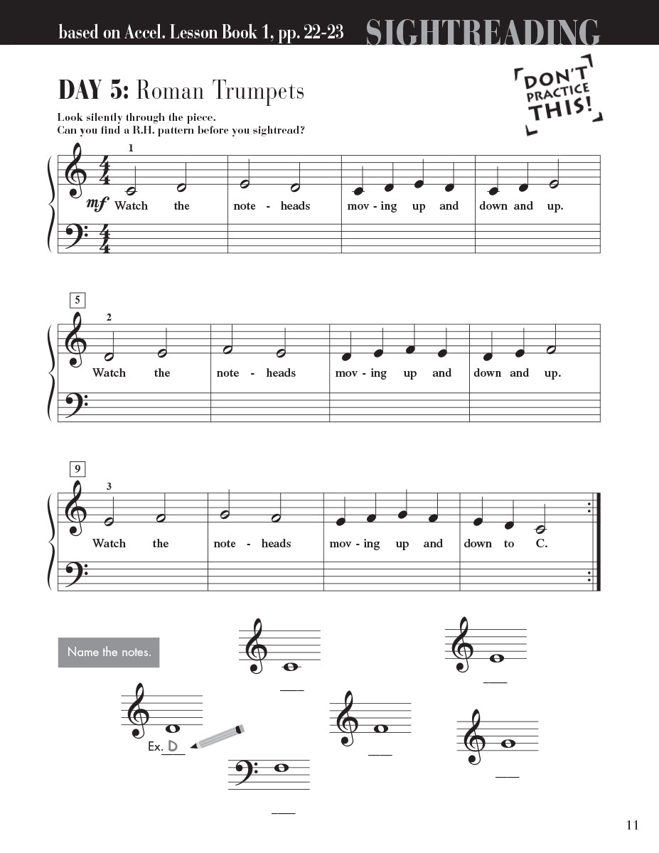 Accelerated Piano Adventures Sightreading Book 1