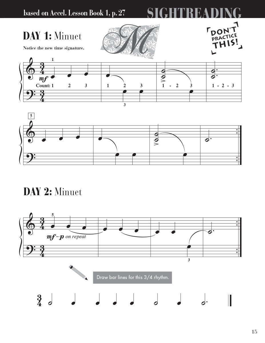 Accelerated Piano Adventures Sightreading Book 1