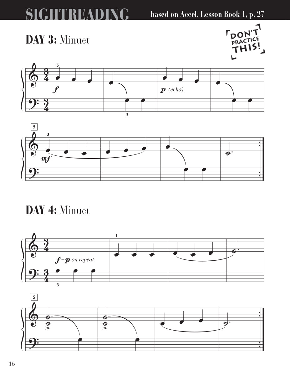 Accelerated Piano Adventures Sightreading Book 1