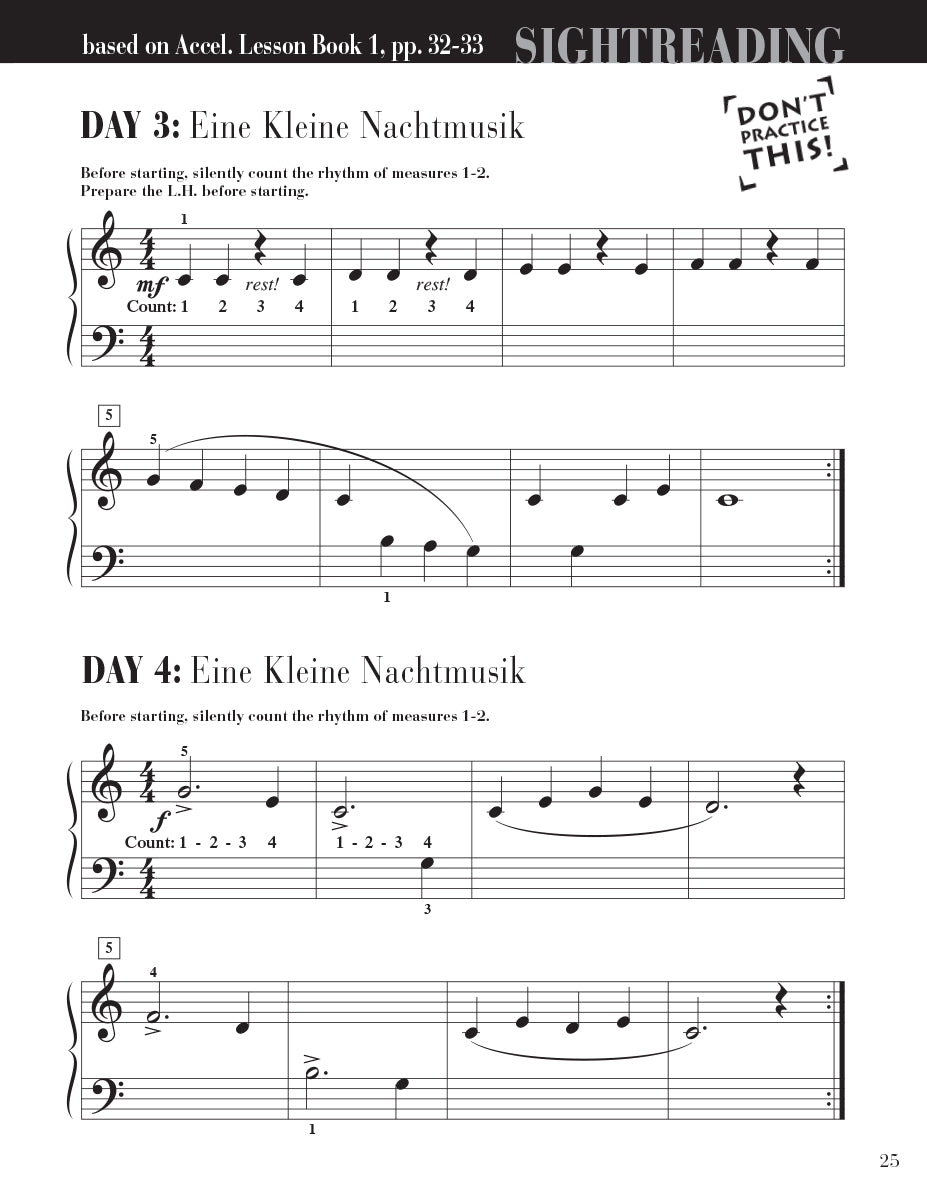 Accelerated Piano Adventures Sightreading Book 1