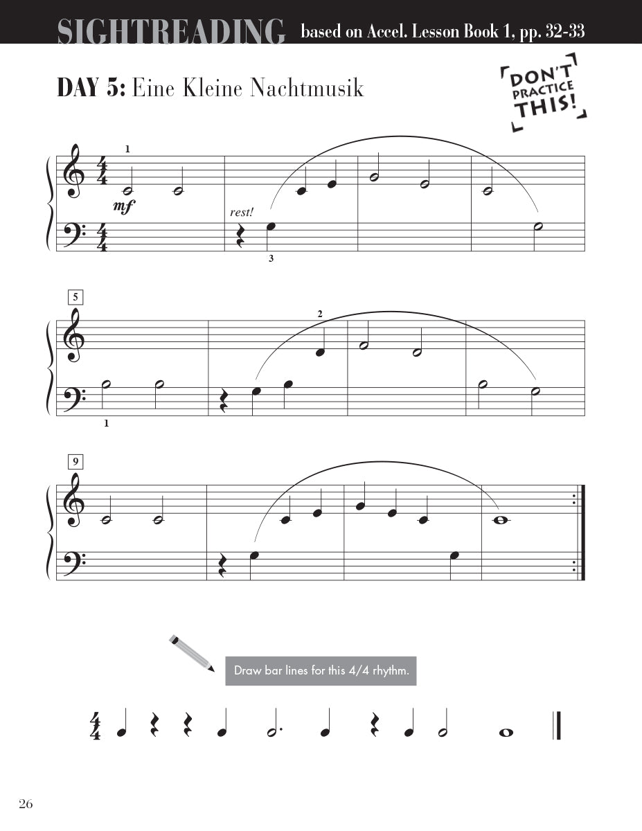 Accelerated Piano Adventures Sightreading Book 1