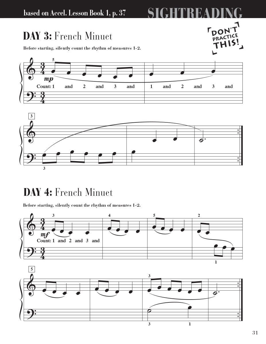 Accelerated Piano Adventures Sightreading Book 1