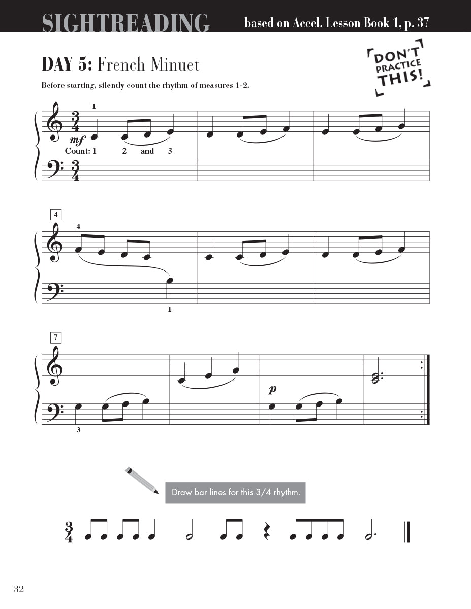 Accelerated Piano Adventures Sightreading Book 1