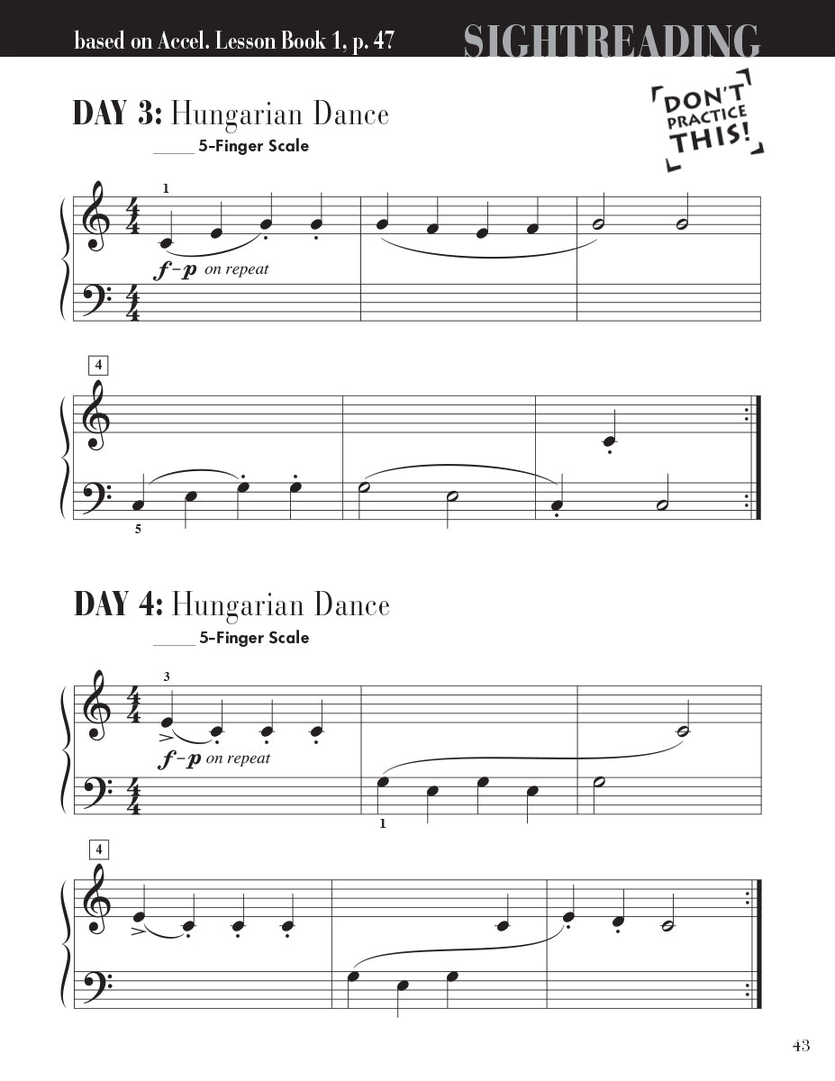 Accelerated Piano Adventures Sightreading Book 1