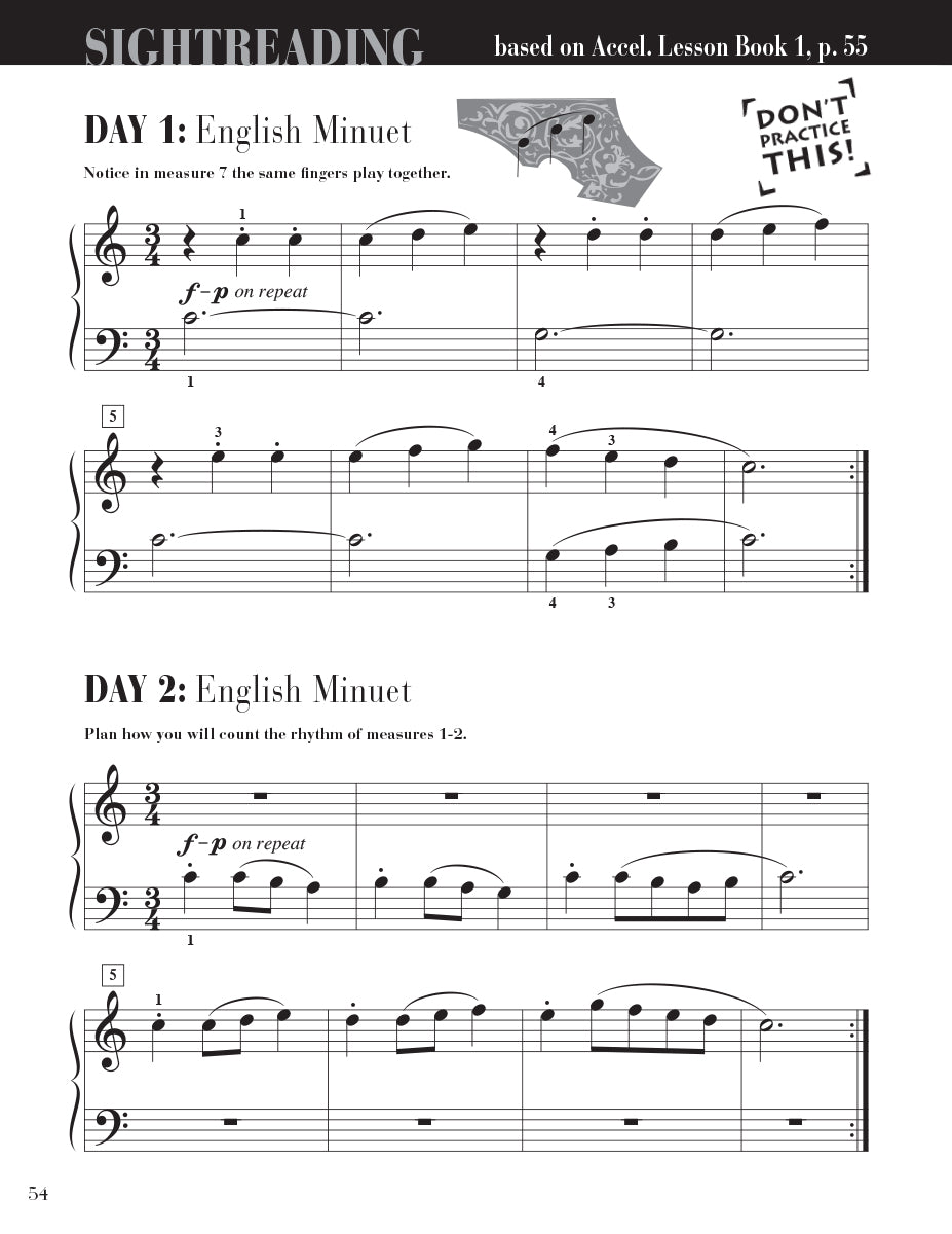 Accelerated Piano Adventures Sightreading Book 1