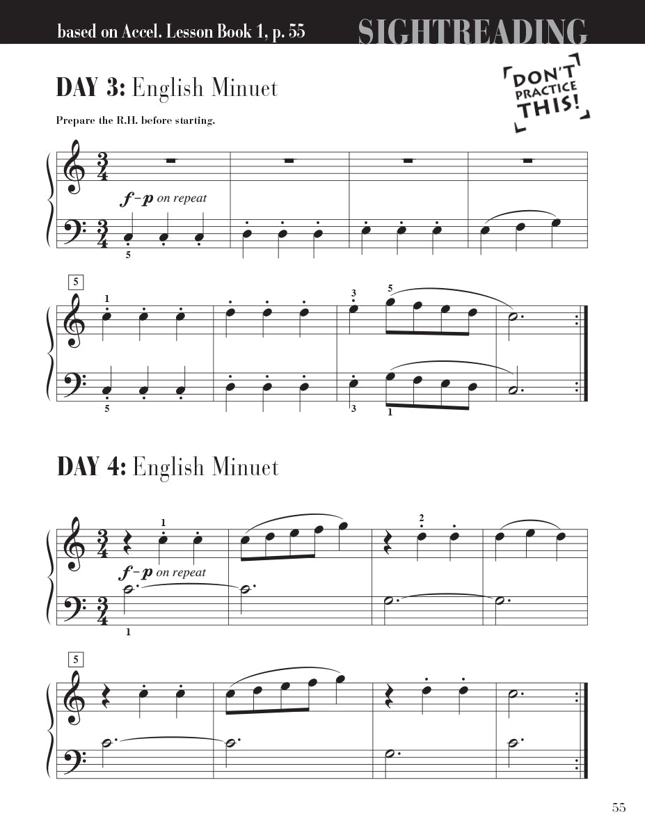 Accelerated Piano Adventures Sightreading Book 1