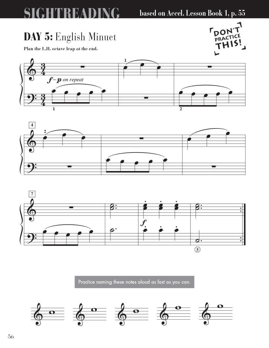 Accelerated Piano Adventures Sightreading Book 1