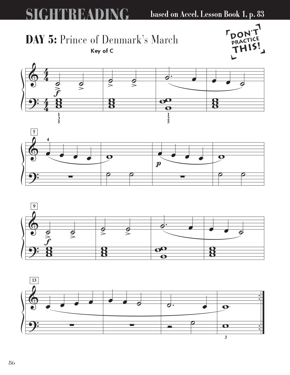 Accelerated Piano Adventures Sightreading Book 1