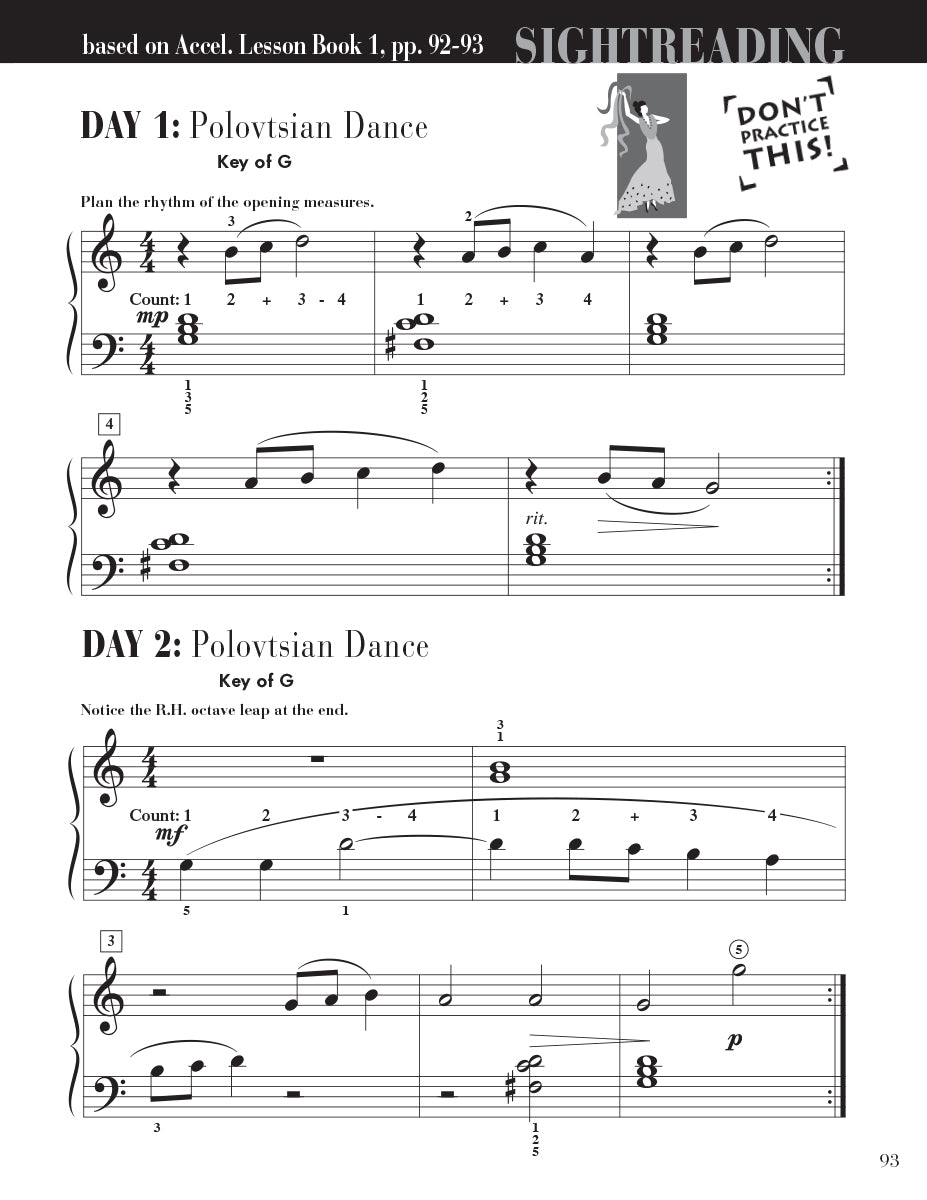 Accelerated Piano Adventures Sightreading Book 1