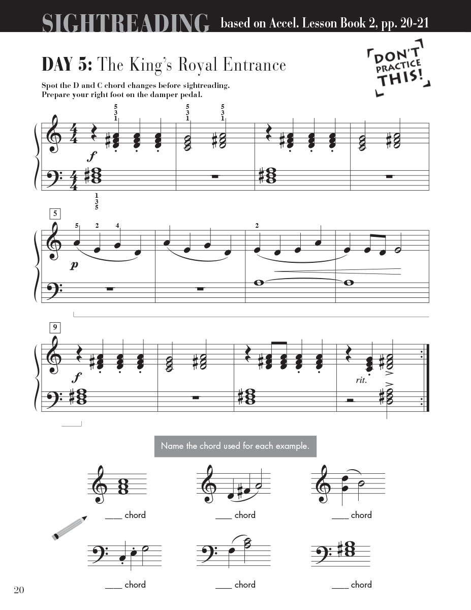 Accelerated Piano Adventures Sightreading Book 2