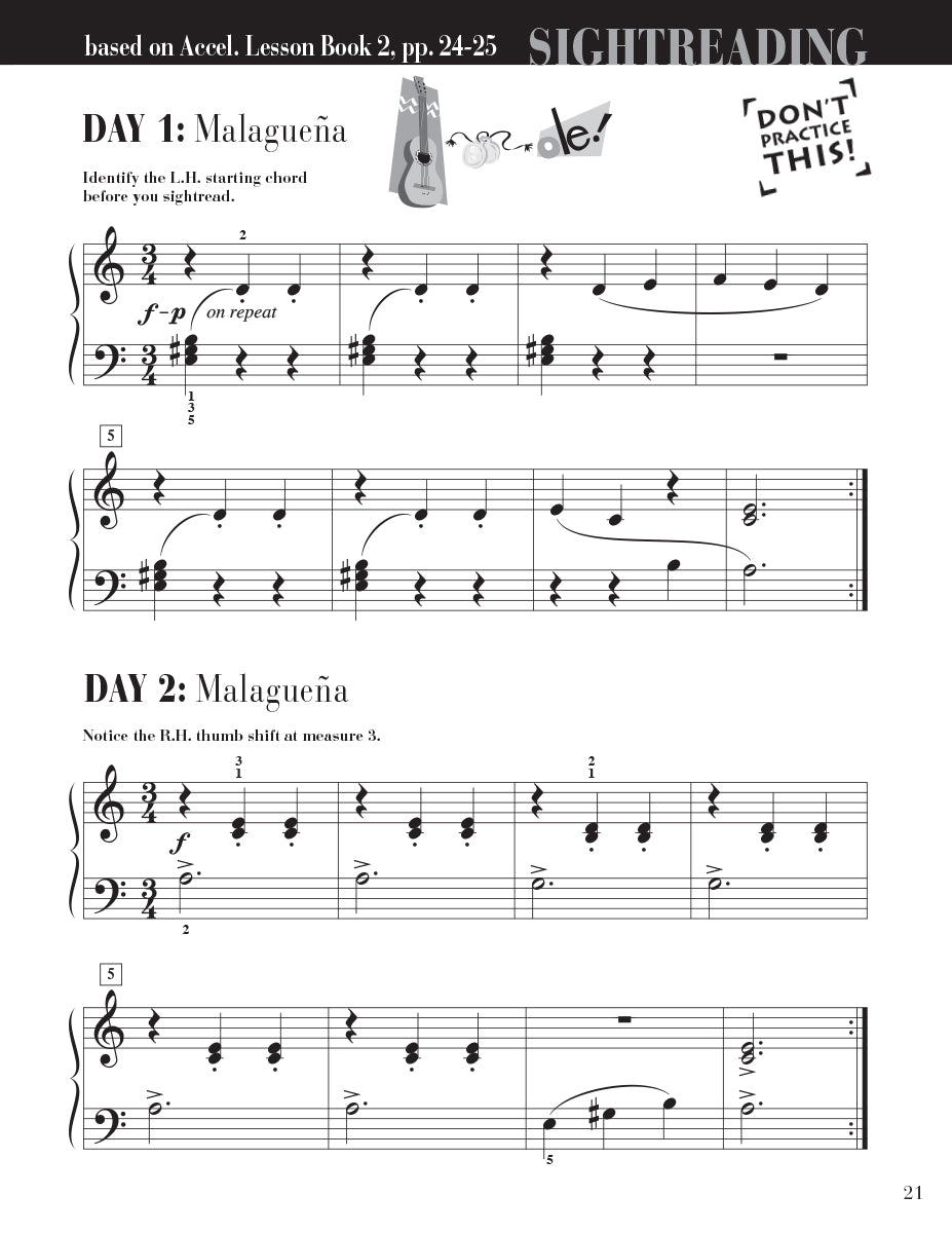 Accelerated Piano Adventures Sightreading Book 2