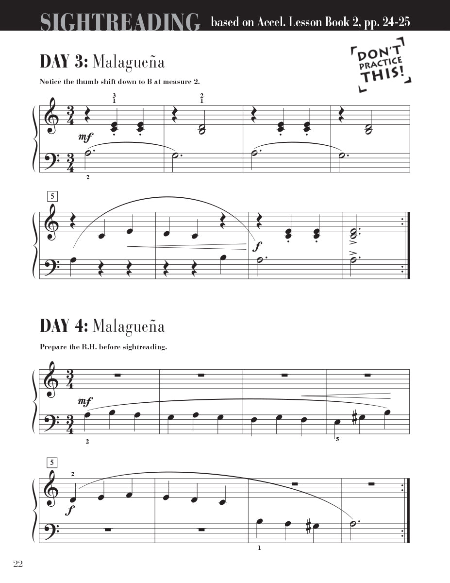 Accelerated Piano Adventures Sightreading Book 2