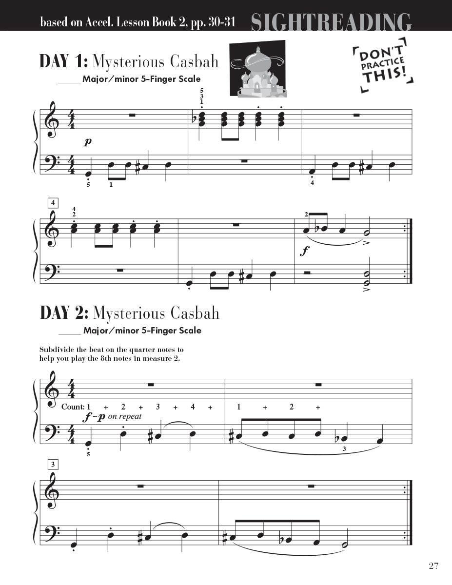 Accelerated Piano Adventures Sightreading Book 2