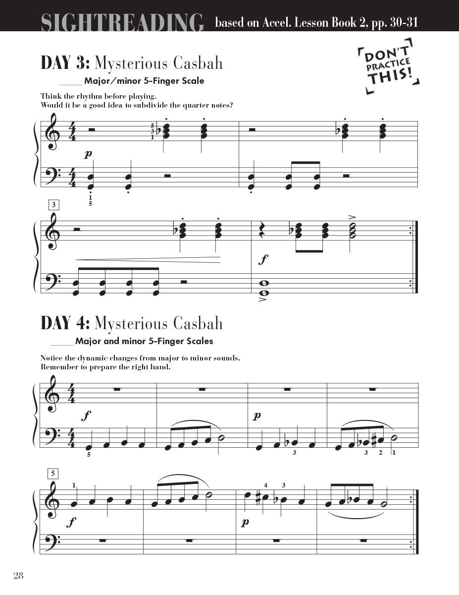 Accelerated Piano Adventures Sightreading Book 2