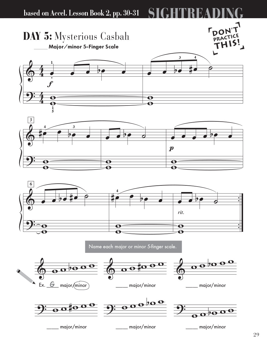 Accelerated Piano Adventures Sightreading Book 2