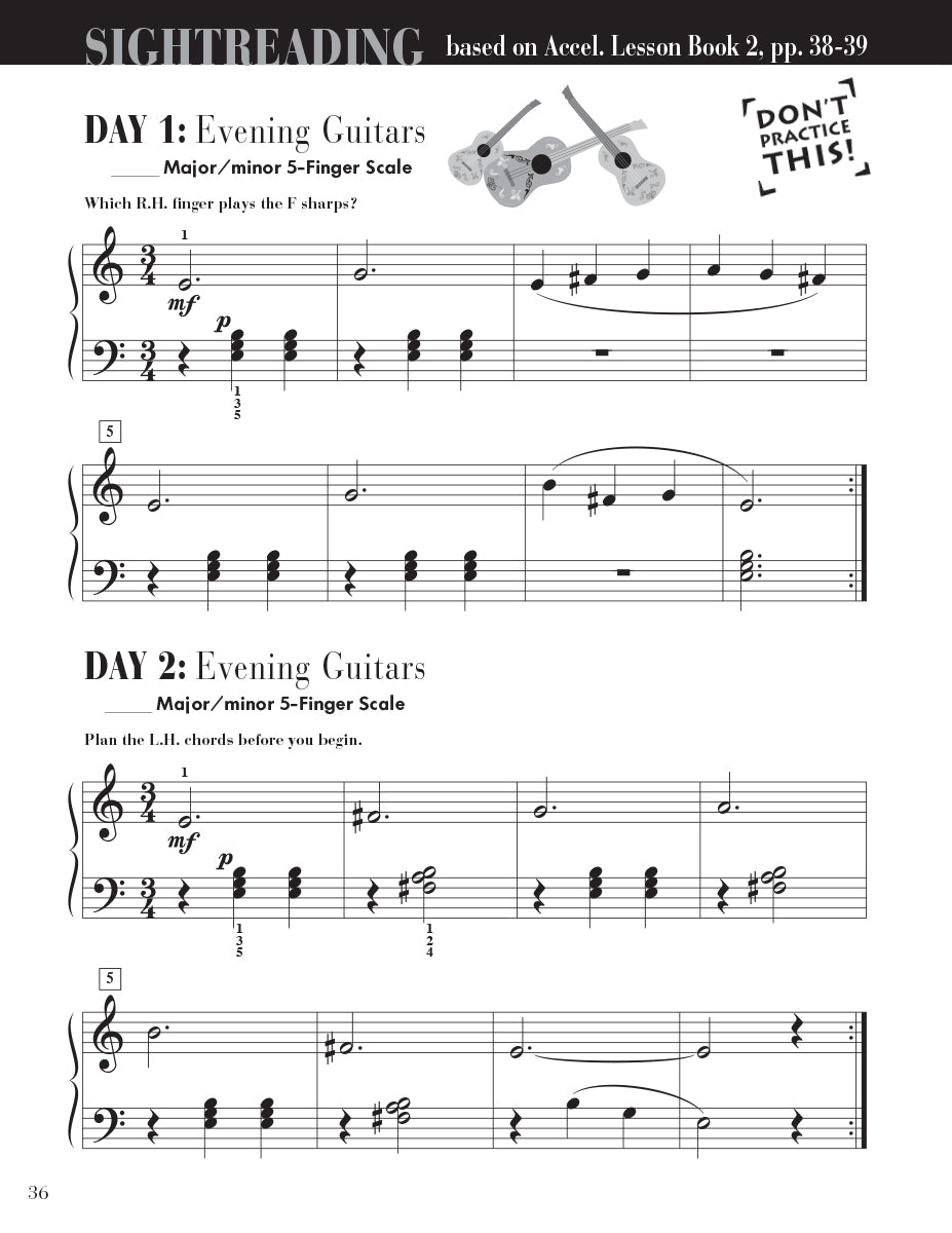 Accelerated Piano Adventures Sightreading Book 2