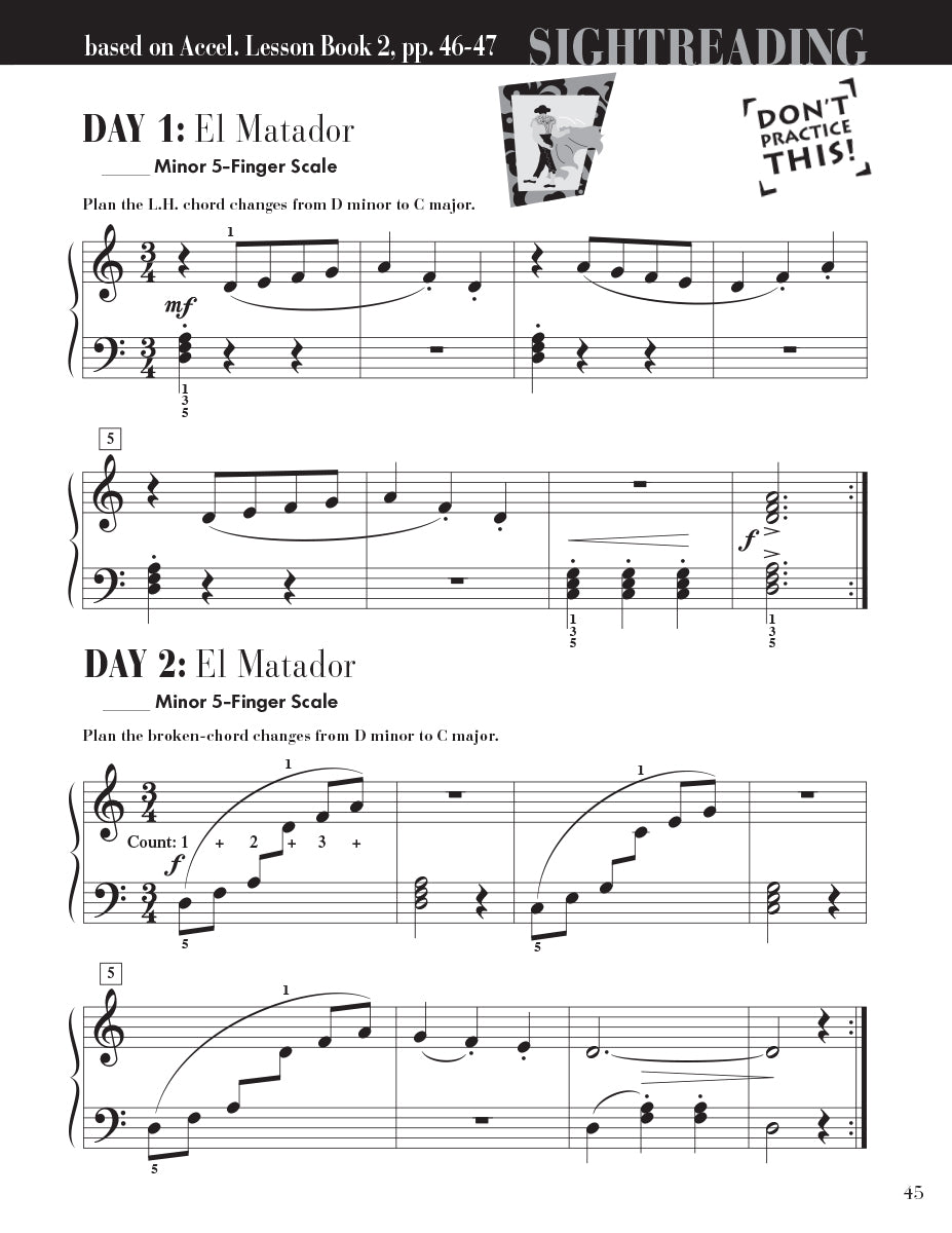 Accelerated Piano Adventures Sightreading Book 2