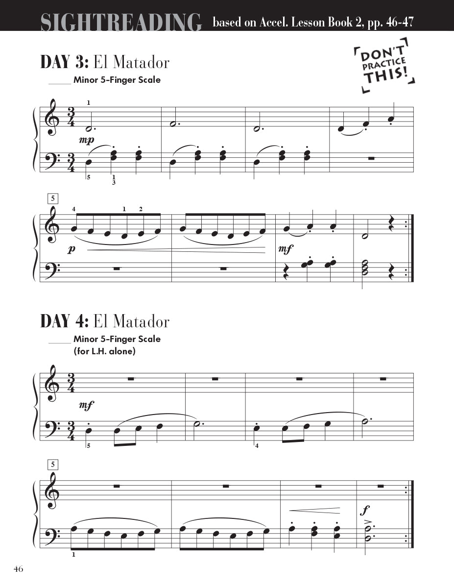 Accelerated Piano Adventures Sightreading Book 2